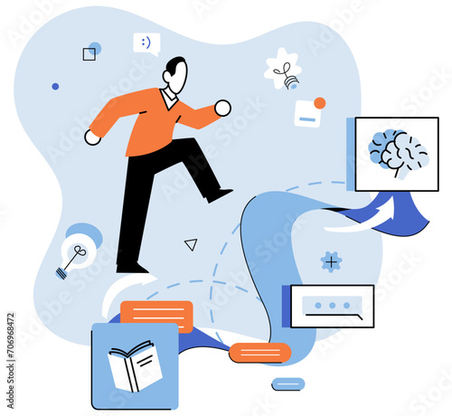 Personal growth. Vector illustration. Productivity is key factor in achieving personal growth and progress Personal growth requires commitment to continuous improvement and development Growing