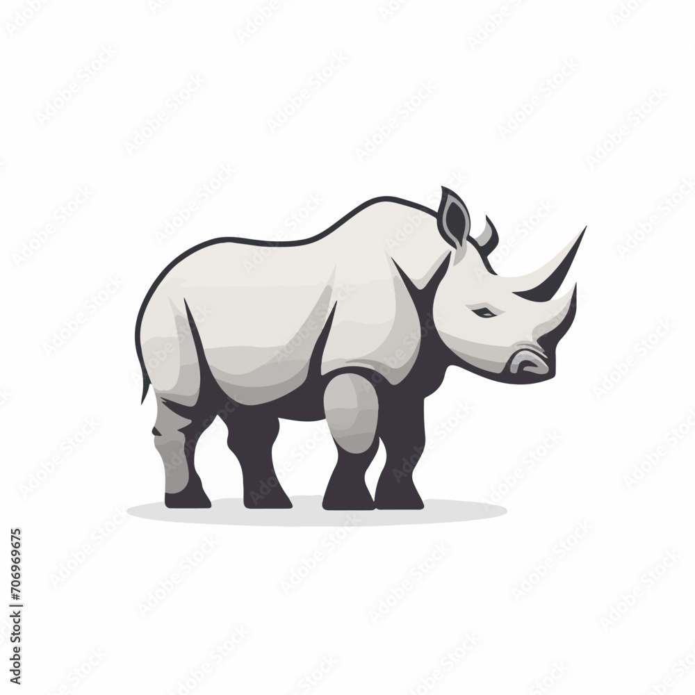 Rhinoceros in cartoon, doodle style. Image for t shirt. Isolated 2d vector illustration in logo, icon, sketch style, Eps 10. AI Generative