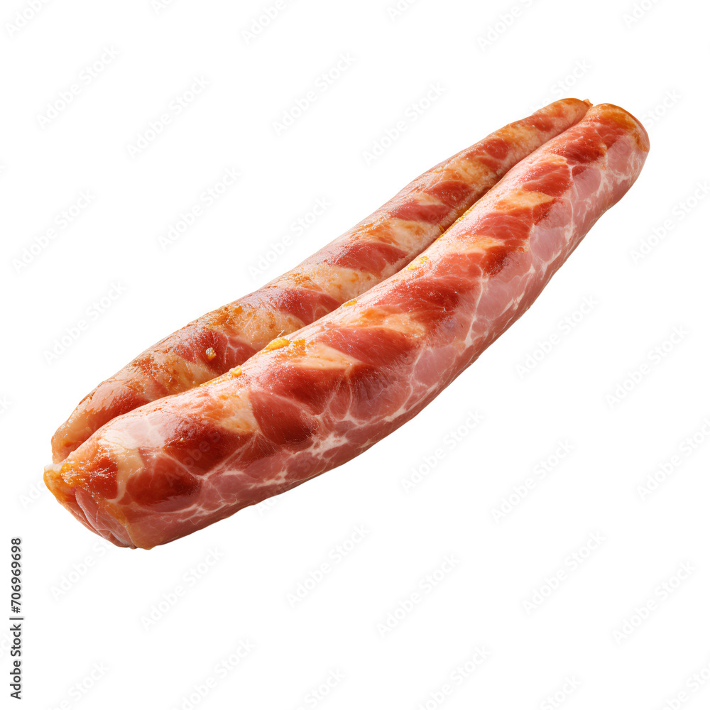 Sausage, Bacon, isolated on transparent background Sausage, Bacon, isolated on transparent background
