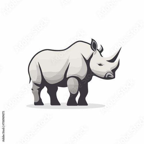 Rhinoceros in cartoon, doodle style. Image for t shirt. Isolated 2d vector illustration in logo, icon, sketch style, Eps 10. AI Generative © Anton