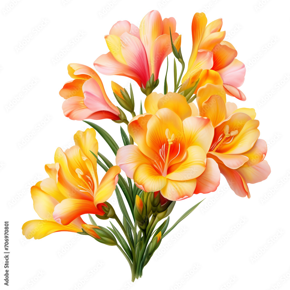 Freesia flower on a transparent background, PNG Freesia flower on a transparent background, PNG