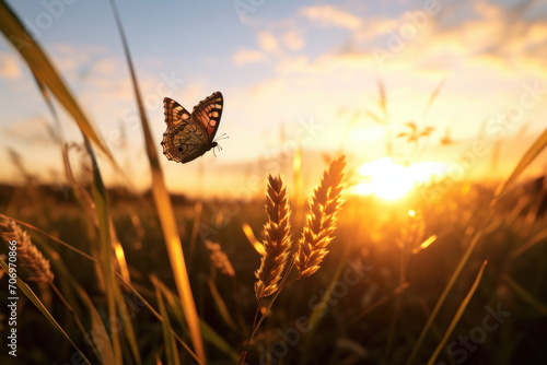 Sunset Grass Field