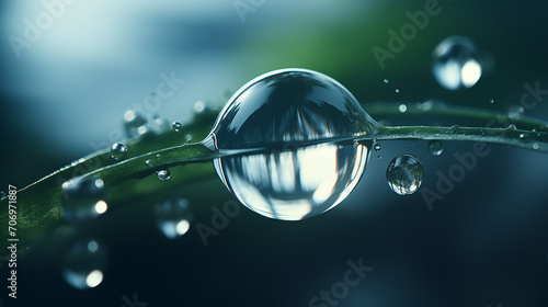 Dewy Elegance Closeup Water Drop