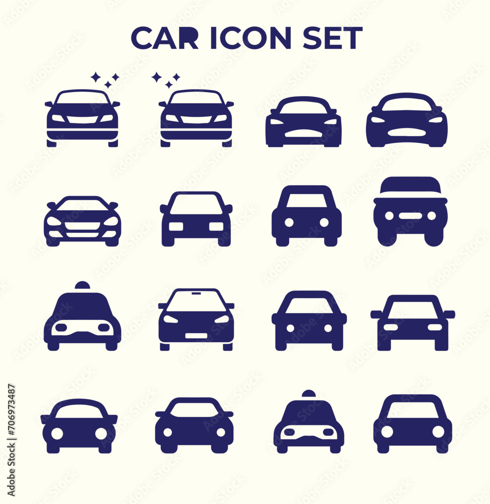 Car logo or icon set 