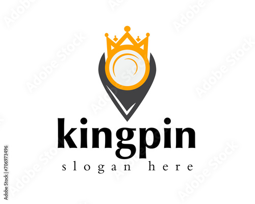 company king pin logo design template