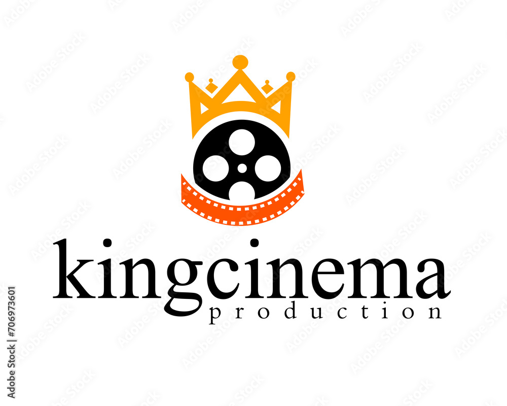 Fototapeta premium creative king cinema logo design template