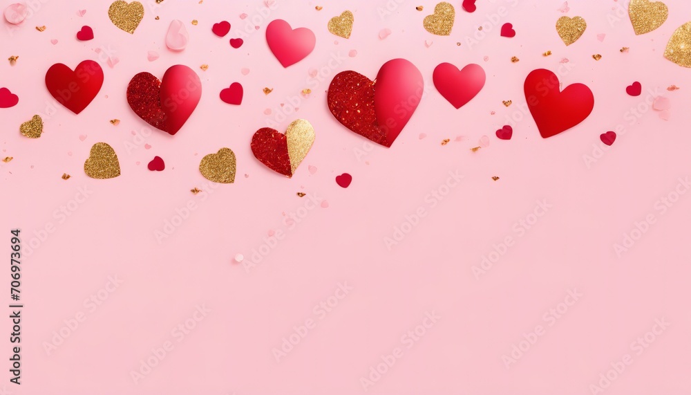 Pink background with hearts Pink background with hearts