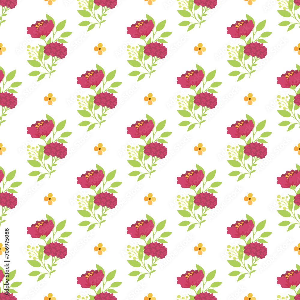 Vector seamless pattern with camellia flowers