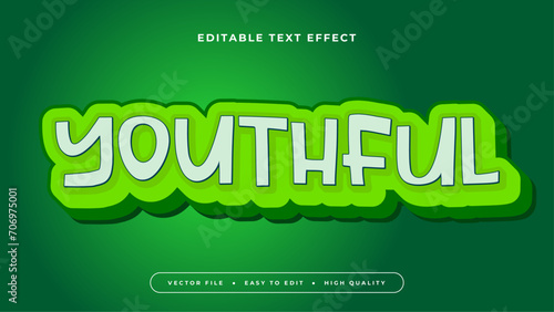 Youthful green text. Gradient editable text effect.