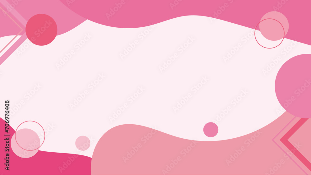 Abstract artistic pink geometric elements memphis style banner design.