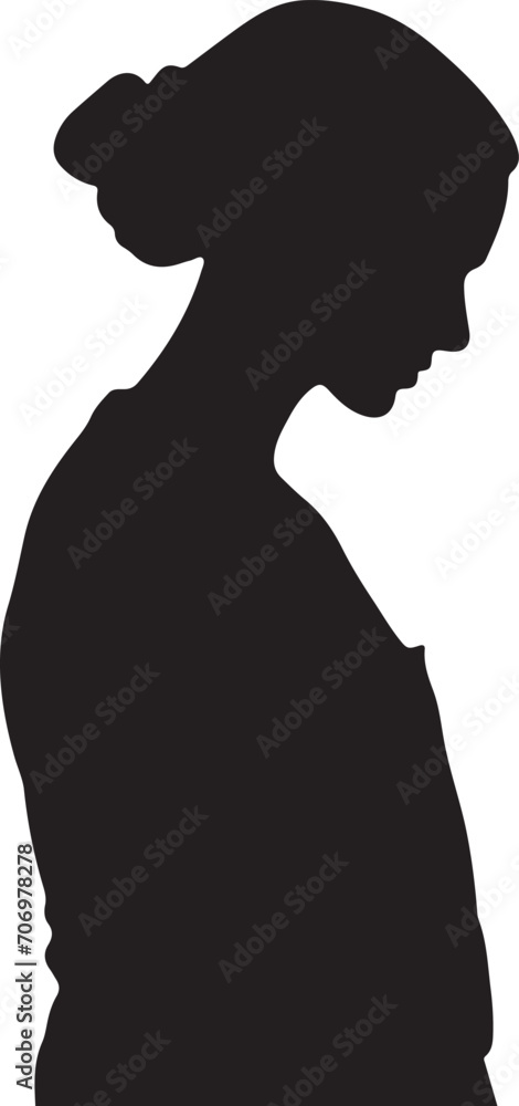 silhouette of a female nurse isolated background generative ai