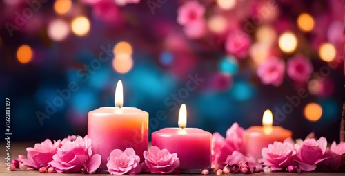 burning candles on a red background candlelight  decoration  burning  celebration  wax  dark  holiday  night  advent  glow  love  