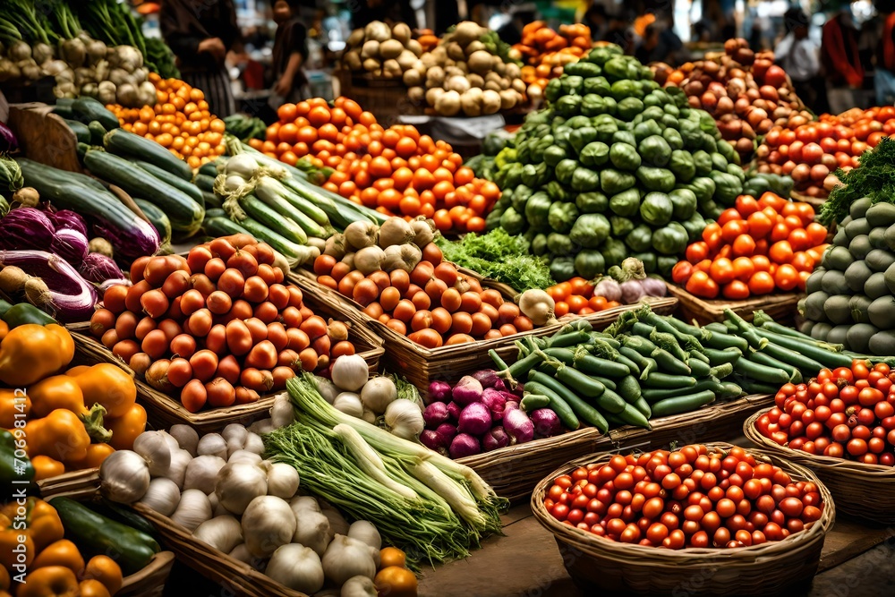 vegetables and fruits in the market