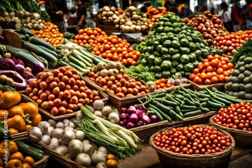 vegetables and fruits in the market