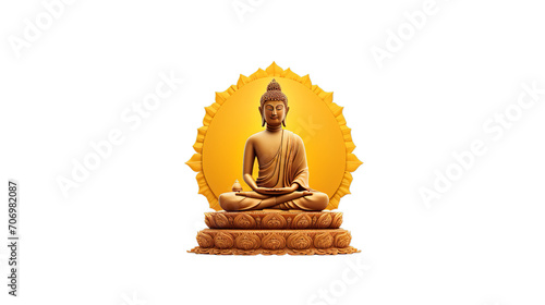 Buddha for buddha purnima and vesak, Isolated on transparent PNG background, Generative ai © Rajesh