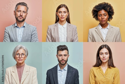 Diverse Professional Business People Portrait Collage