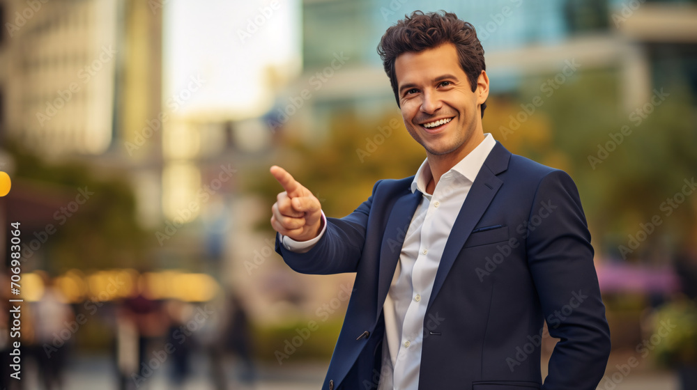 businessman showing thumbs up