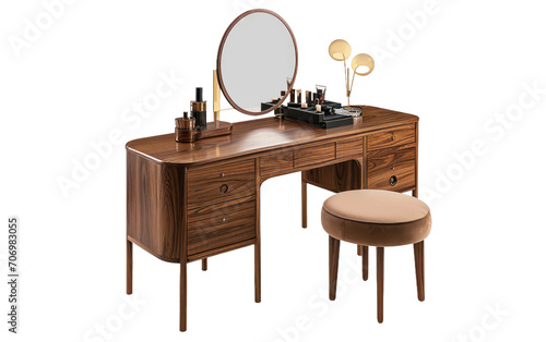 Minimalist Dresser with Mirror on a transparent background