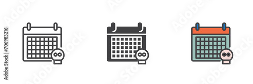 Deadline calendar different style icon set