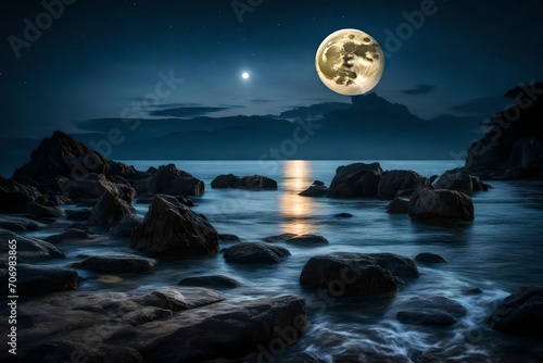 moon on the sea