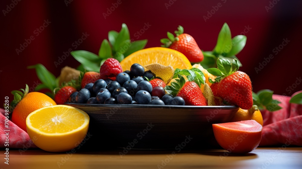 Vibrant arrangement of assorted fresh fruits in a bowl, showcasing the spectrum of colors and nutritional diversity. Vibrant arrangement of assorted fresh fruits in a bowl, showcasing the spectrum of colors and nutritional diversity.