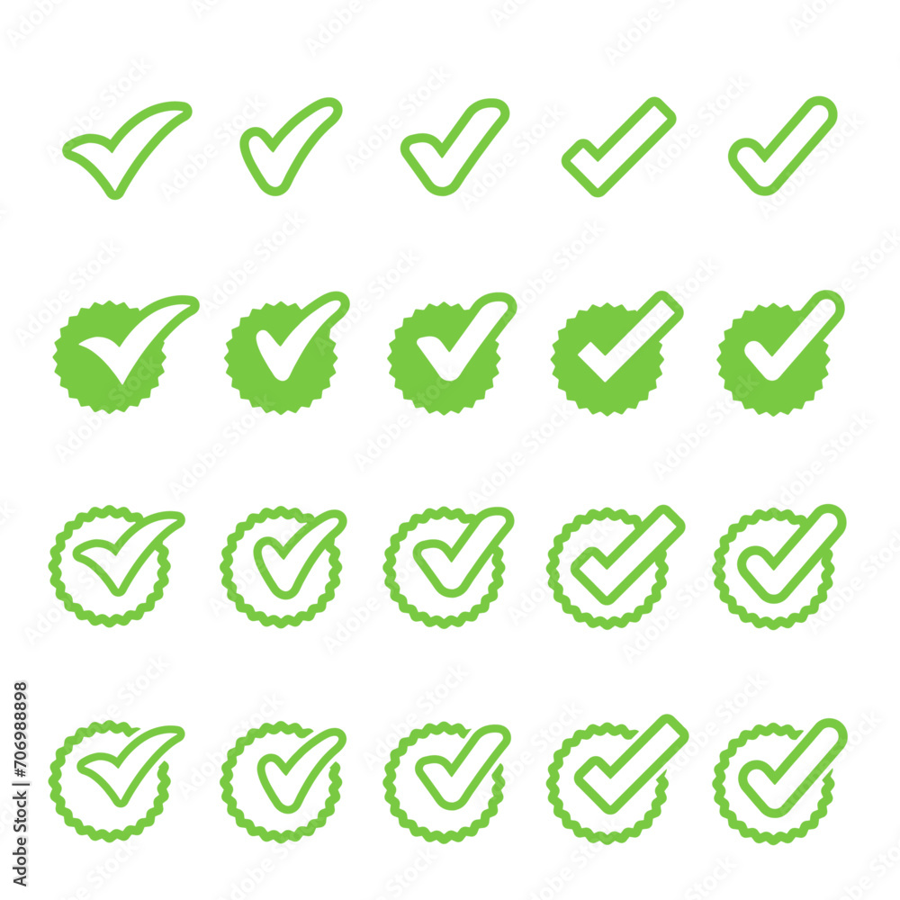 Check Mark, Valid, Yes, Confirmation, Okey, Positive checked, confirm, Acceptance in checklist, icon set Check Mark, Valid, Yes, Confirmation, Okey, Positive checked, confirm, Acceptance in checklist, icon set