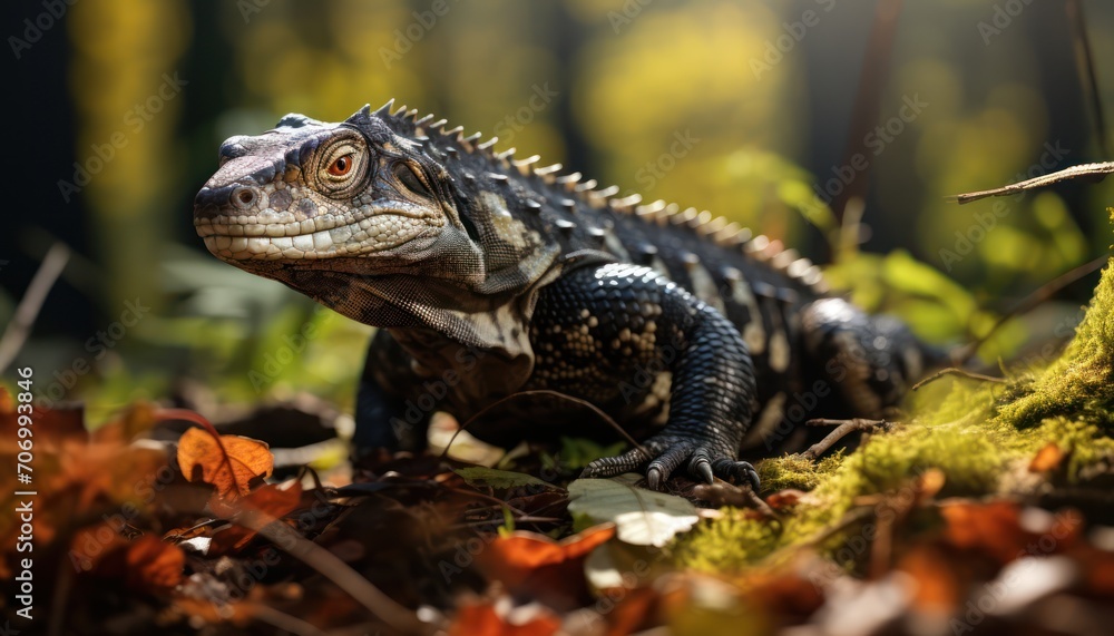 Close Up of Tegu Lizard on Ground, Reptile Nature Photography Image Close Up of Tegu Lizard on Ground, Reptile Nature Photography Image