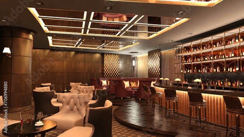 オンラインミーティング用背景 テレビ会議背景用 ZOOM会議背景用 CG 夜 ホテル バー ラウンジ night LOUNGE CG video conferencing background	
