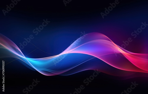 Glowing multicolored bright waves. Advertising technological background for screensavers on your phone or computer screen.