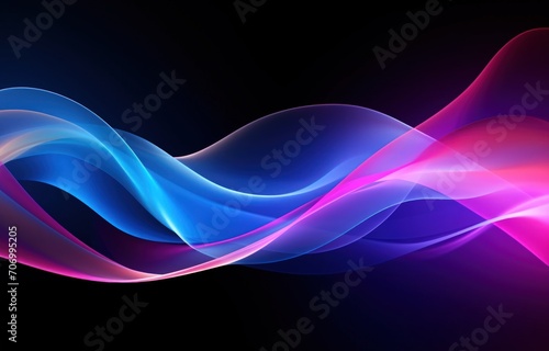 Glowing multicolored bright waves. Advertising technological background for screensavers on your phone or computer screen.