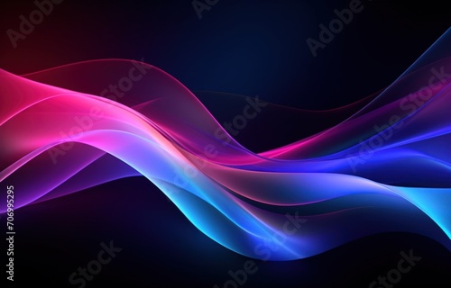 Glowing multicolored bright waves. Advertising technological background for screensavers on your phone or computer screen.