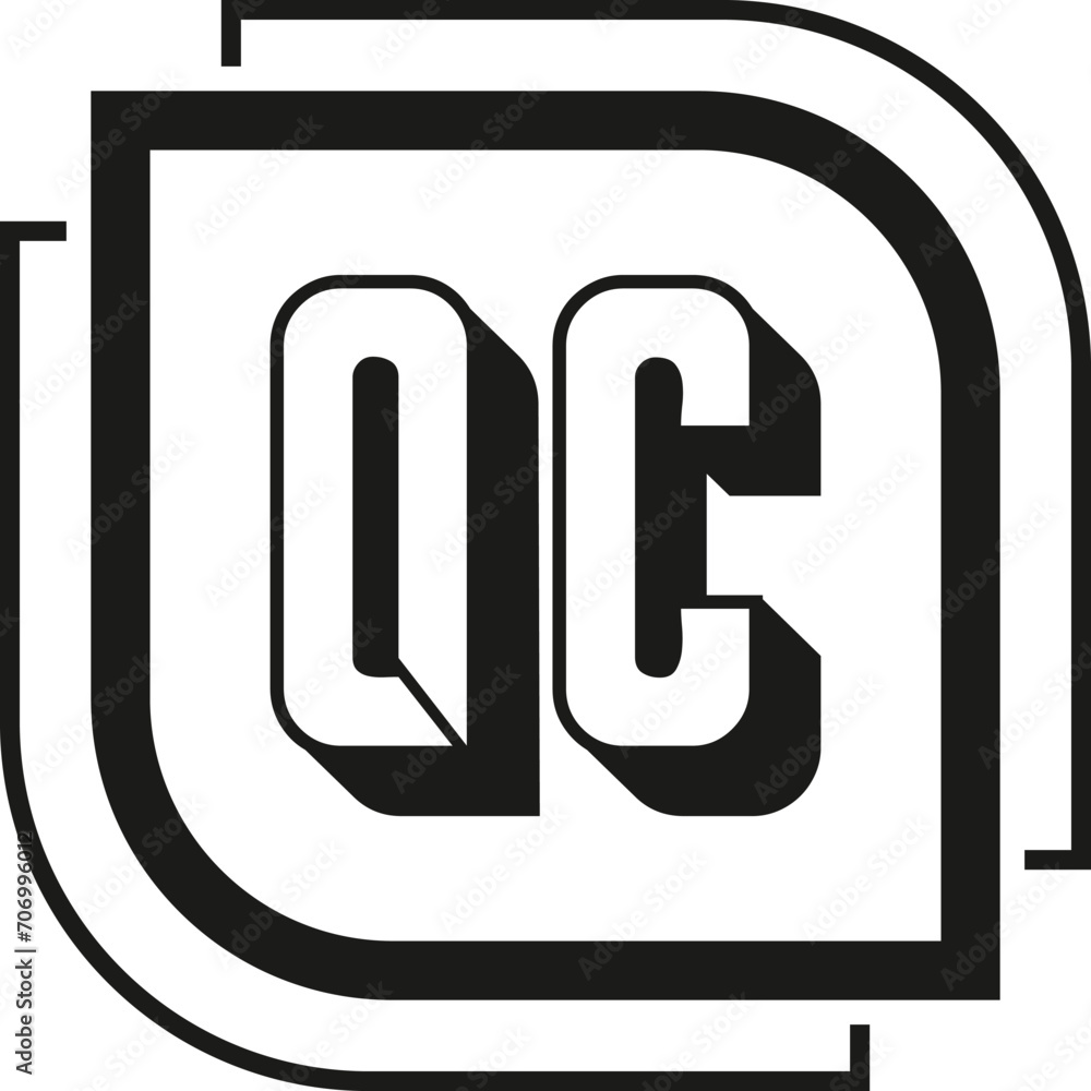 QC letter logo design on white background. QC logo. QC creative initials letter Monogram logo icon concept. QC letter design QC letter logo design on white background. QC logo. QC creative initials letter Monogram logo icon concept. QC letter design