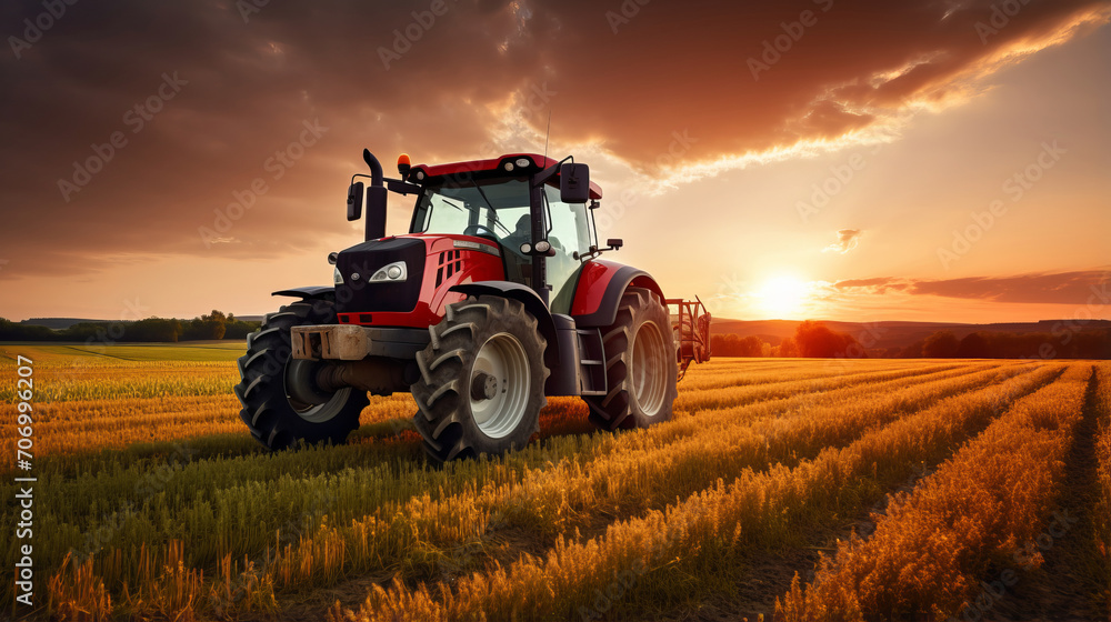 in the field, tractor harvesting. Farmer trying to finish sunset works with his tractor. in the field, tractor harvesting. Farmer trying to finish sunset works with his tractor.