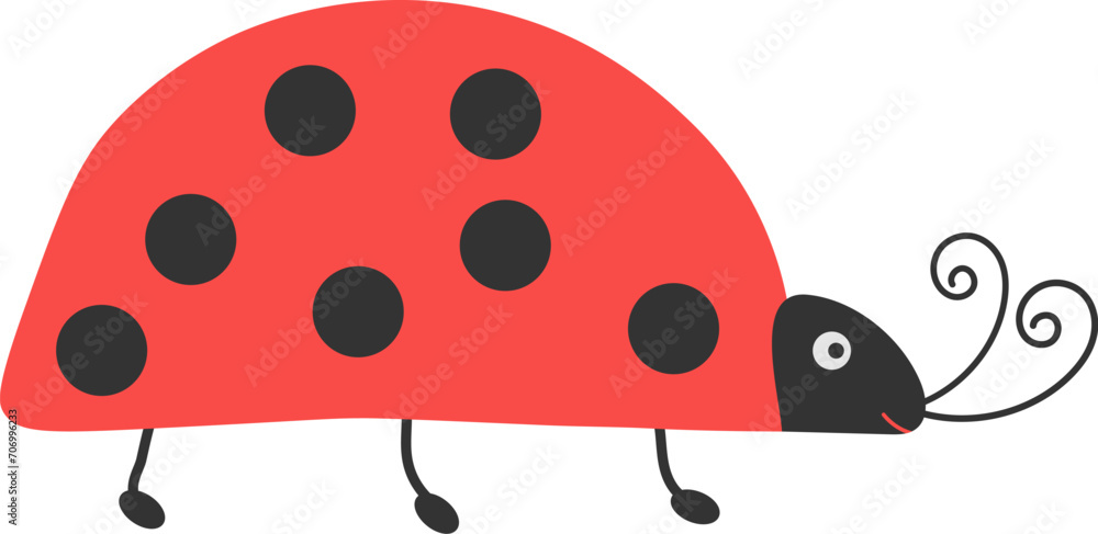 Ladybug cute insect hand drawn flat vector illustration design for print, paper, card, template, flyer, logo, poster, children decor. Cartoon character for congratulate Ladybug Day 13 iunie Ladybug cute insect hand drawn flat vector illustration design for print, paper, card, template, flyer, logo, poster, children decor. Cartoon character for congratulate Ladybug Day 13 iunie