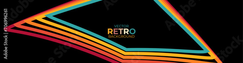 retro vintage 70s style stripes background poster lines. shapes vector design graphic 1970s retro background. abstract stylish 70s era line frame illustration. banner, cover, poster, backdrop.