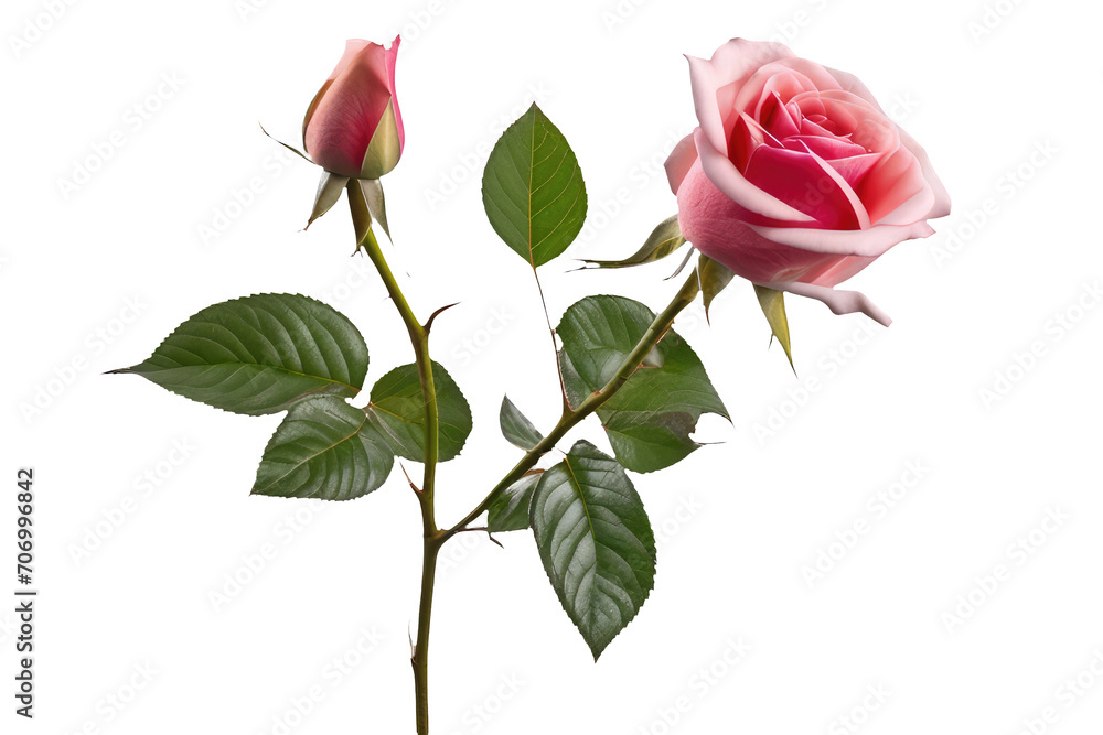 pink rose isolated on transparent background
