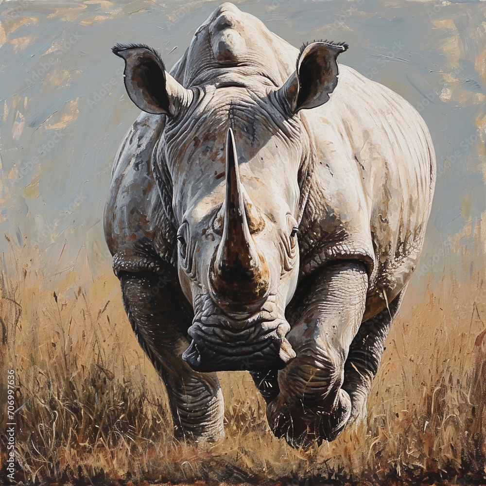Fototapeta premium rhino in the wild