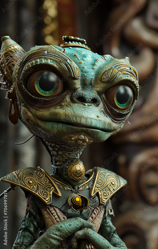 A fantasy Creepy Alien monster animal in Scales. A fantasy Creepy Alien monster animal in Scales.