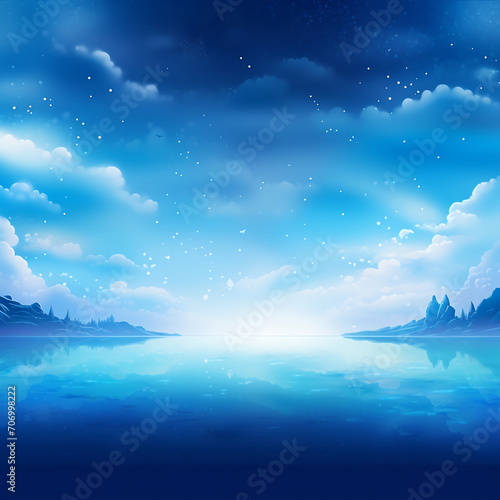 sky night blue nature landscape background dark space light star bright horizon illus