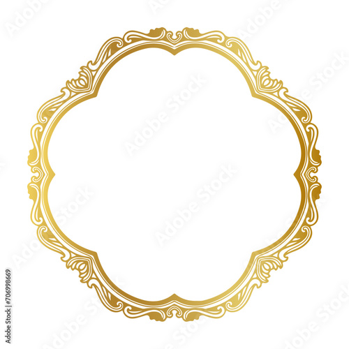 round golden frame, golden frame,  decorative frame, arabesque motif, Ornament gold,  islamic frame, golden frame vector