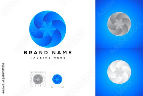 Letter O Gradient Logo Design in Modern 3D Creative Spiral Circle Abstract Logotype icon symbol (ID: 706999206)