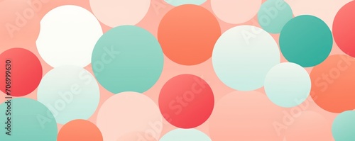 Coral repeated soft pastel color vector art circle pattern