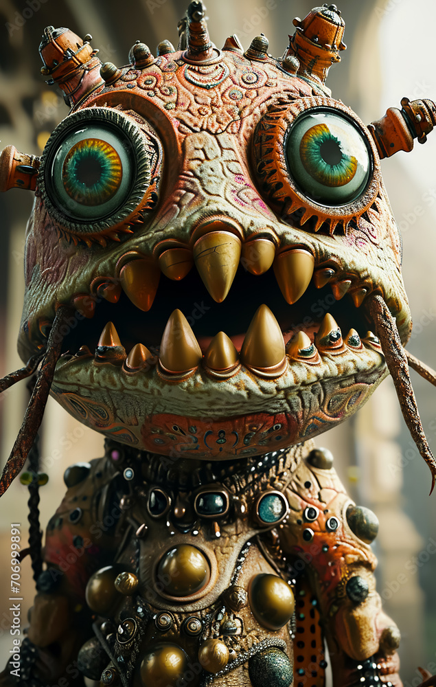 Fototapeta premium A fantasy Creepy Alien monster animal in Scales.
