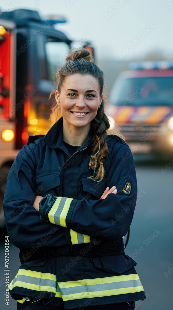 Obraz premium Female firefighter