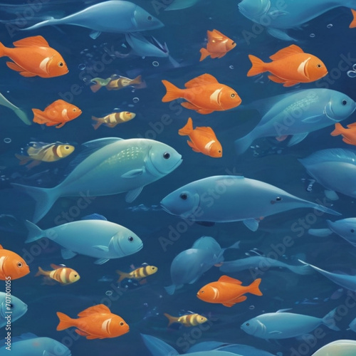 seamless background with fishes