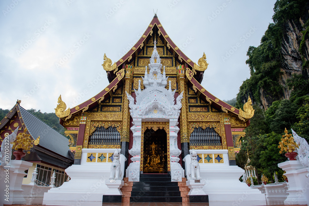 Beautiful temples in Thailand in the rainy season