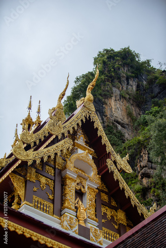 Beautiful temples in Thailand in the rainy season