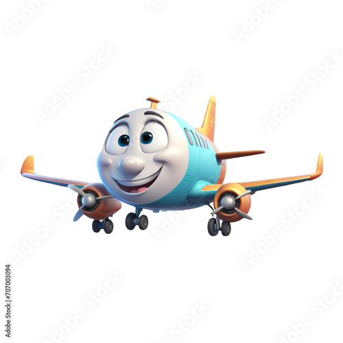 Cute Airplane mascot with happy face © @Ristea