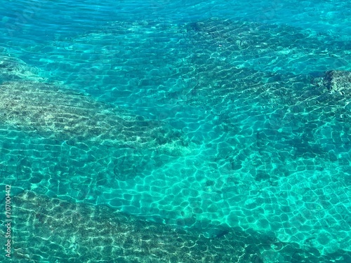 Beautiful blue azure sea water aerial view seascape