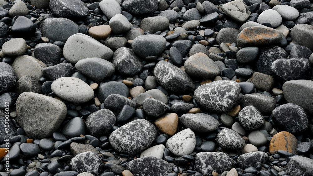background with Assortment of Rocks and Stones in Various Textures and Shapes. Amazing assortment of stones at Agate beach on Haida Gwaii, British Columbia. Ai Generated background with Assortment of Rocks and Stones in Various Textures and Shapes. Amazing assortment of stones at Agate beach on Haida Gwaii, British Columbia. Ai Generated